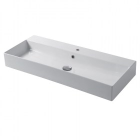 lavabo appoggio e sospeso cm 100x40 slim in ceramica